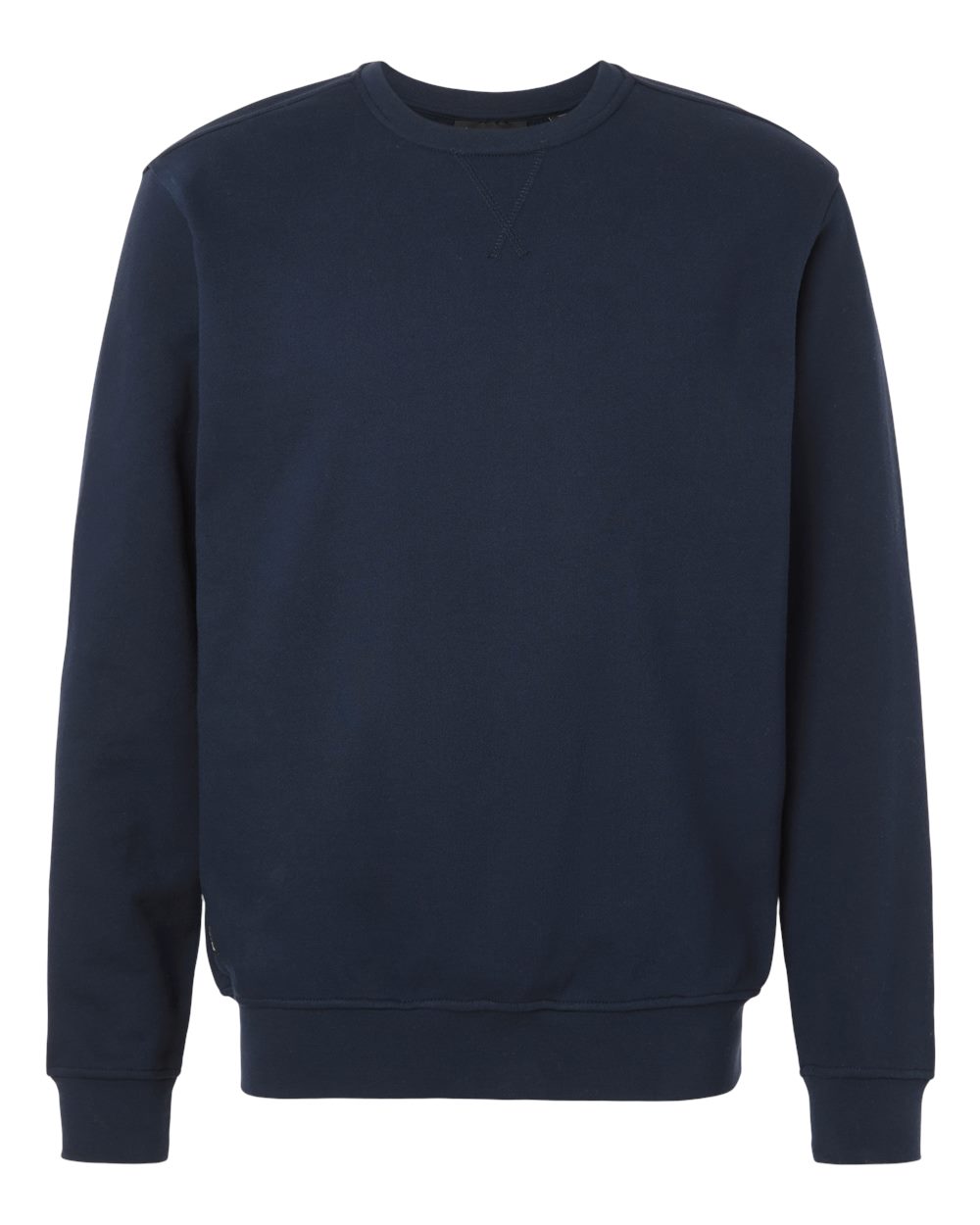 Front View of Navy Men's Granite Crewneck Pullover - 7202