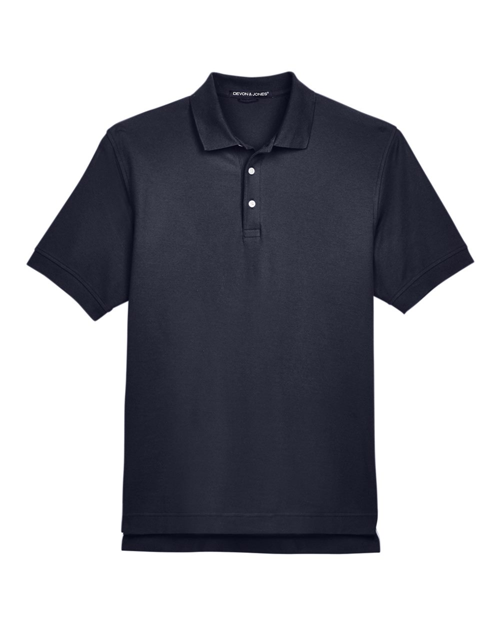 Front View of Navy Men's Pima Piqué Polo - D100