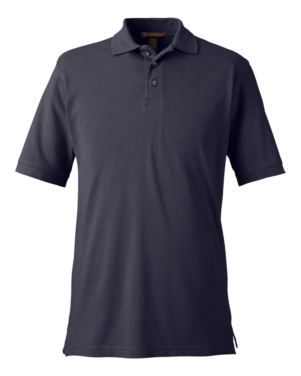 Front View of Navy Men's Pique Polo - M200