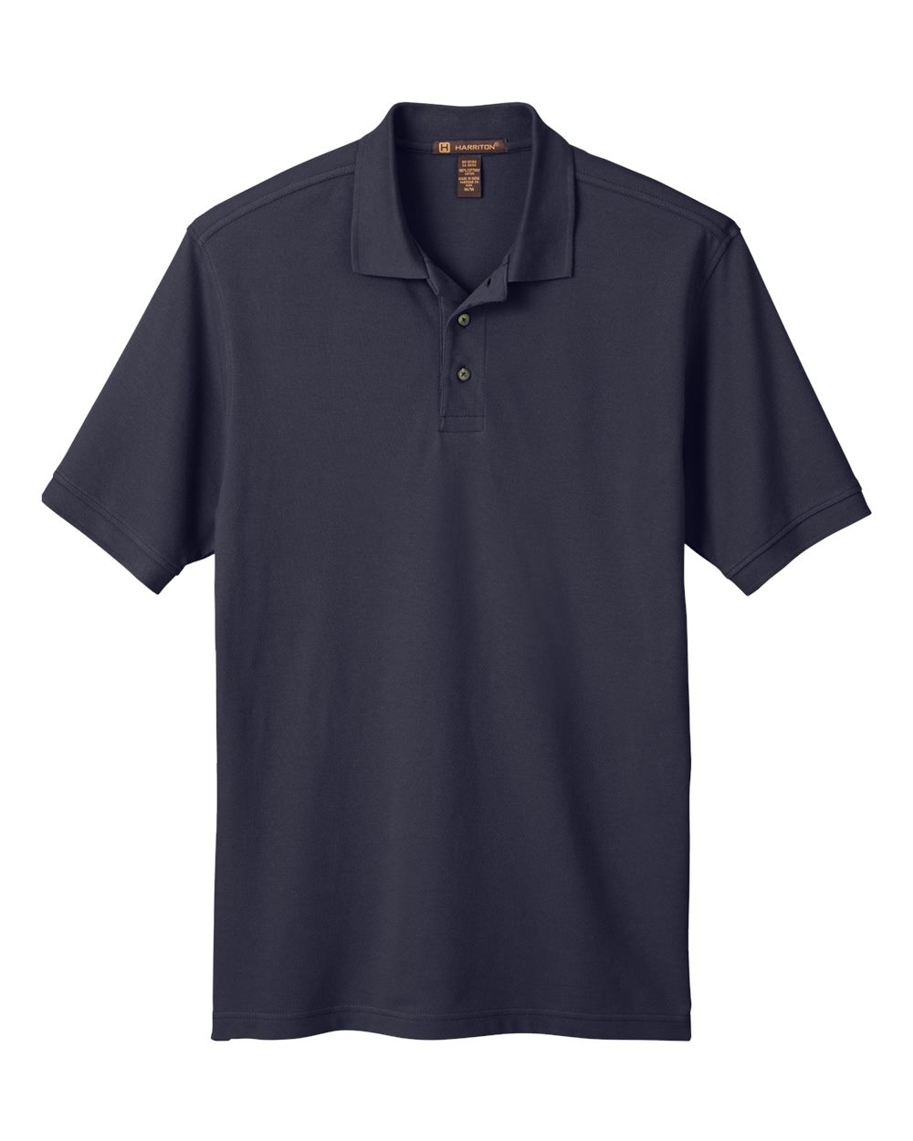 Front View of Navy Men's Tall Cotton Pique Polo - M200T