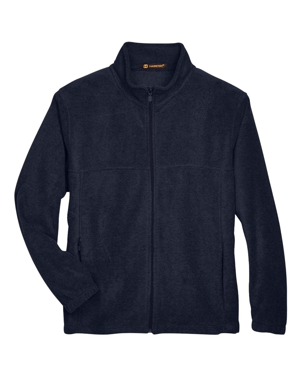 Front View of Navy Men's Tall Full-Zip Fleece - M990T