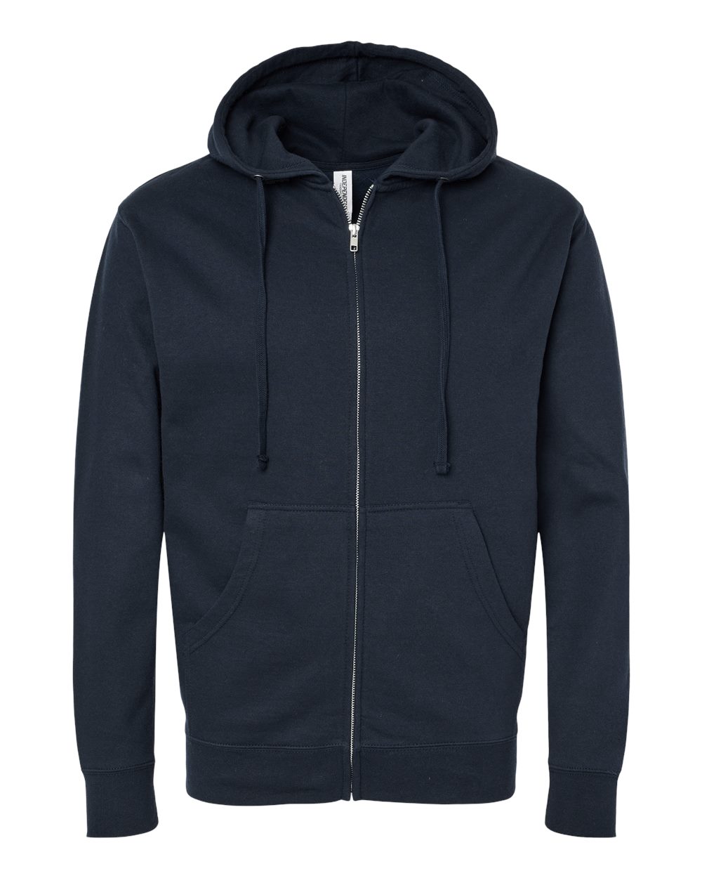Front View of Navy Midweight Full-Zip Hooded Sweatshirt - SS4500Z