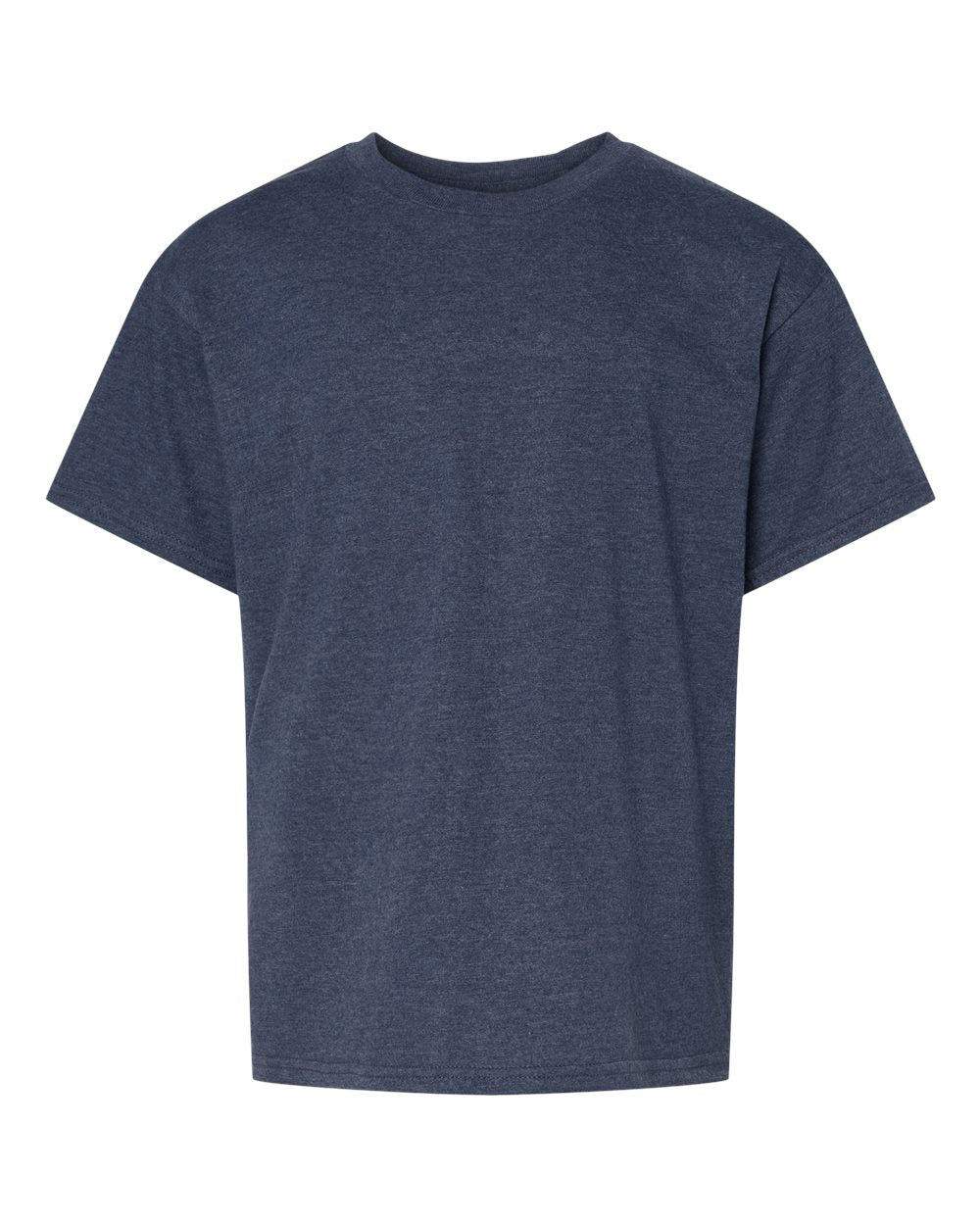 Front View of Navy Mist Softstyle® Youth CVC T-Shirt - 64000BCVC