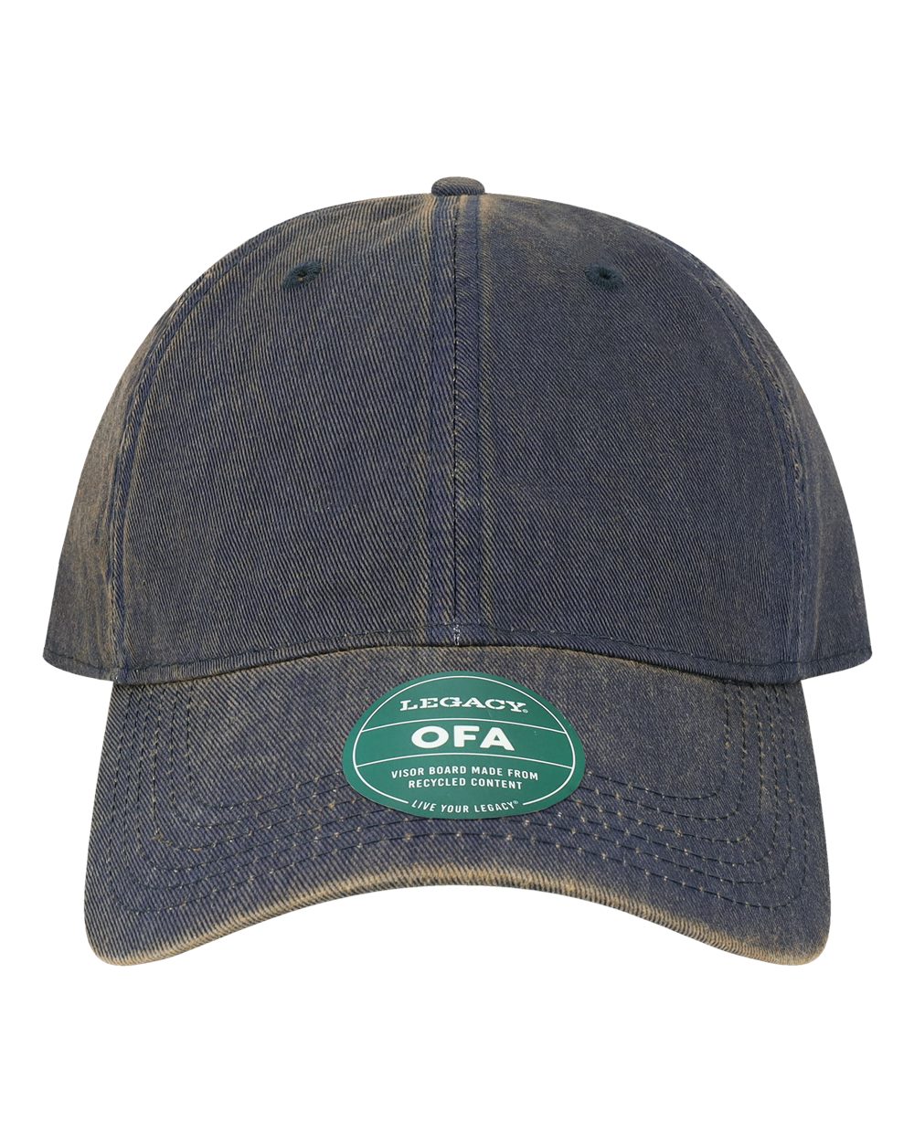 Front View of Navy Old Favorite Solid Twill Cap - OFAST