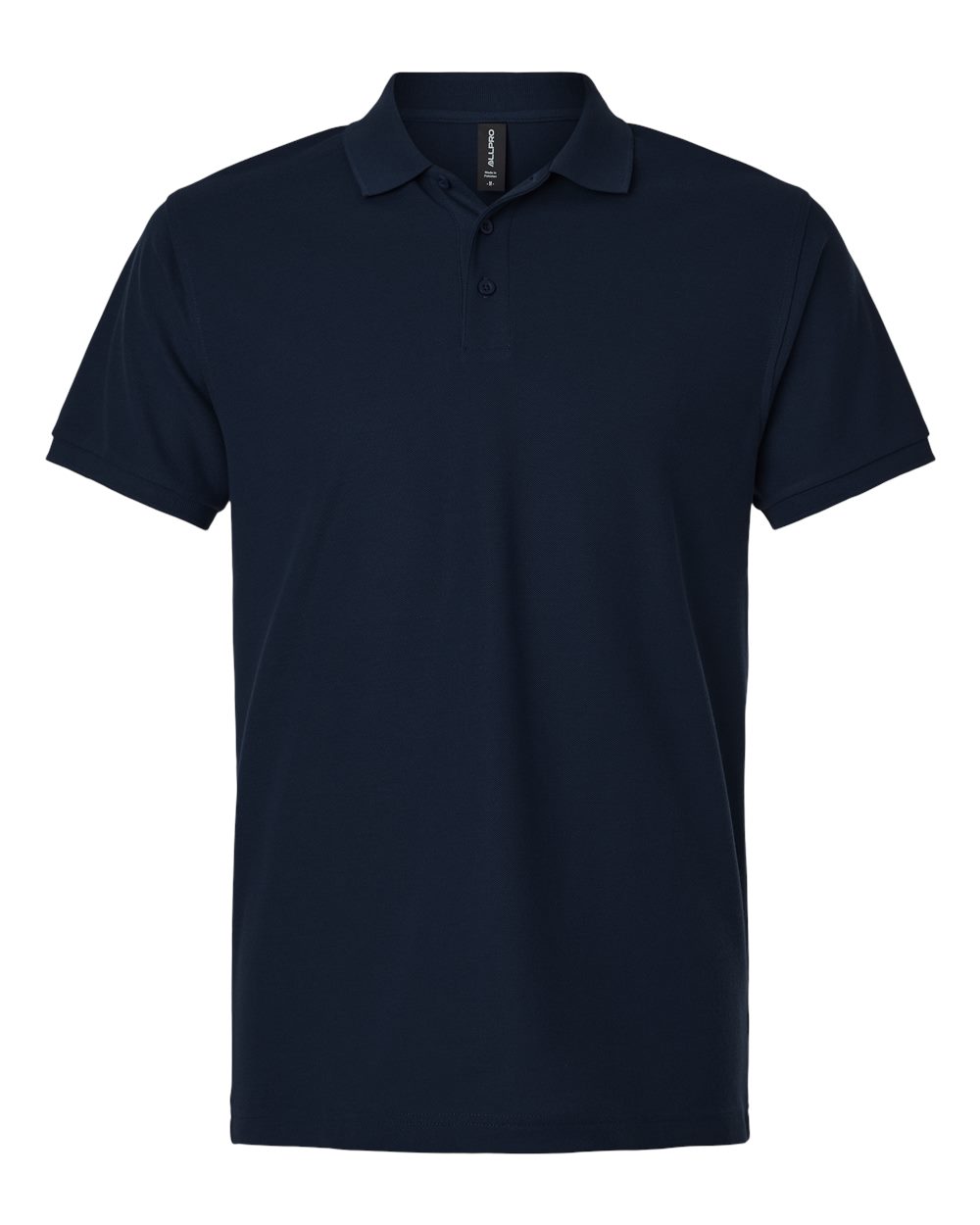 Front View of Navy Pique Polo - 62800