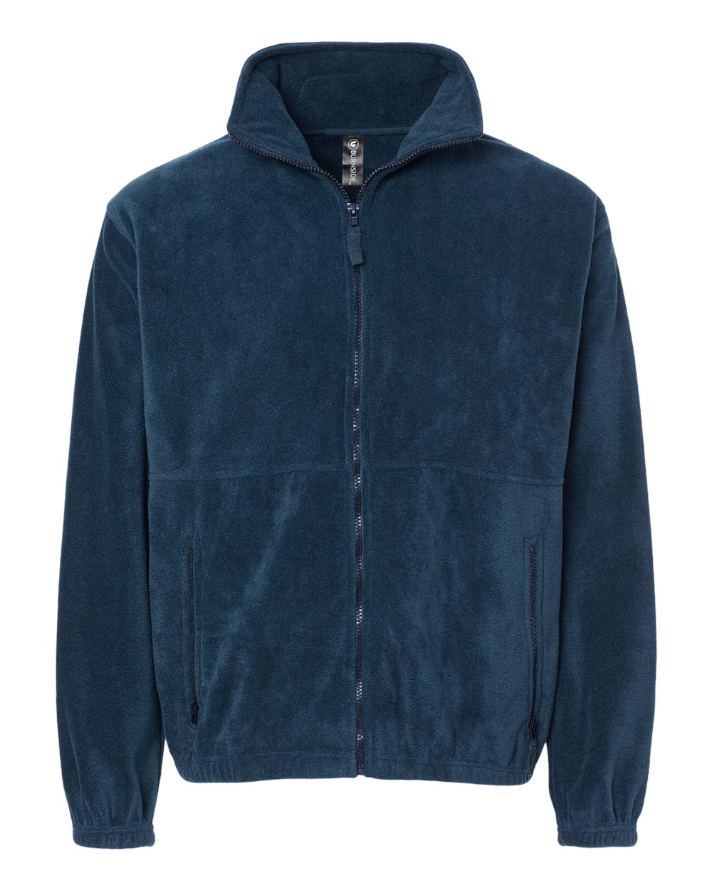 Front View of Navy Polar Fleece Full-Zip Jacket - 3062