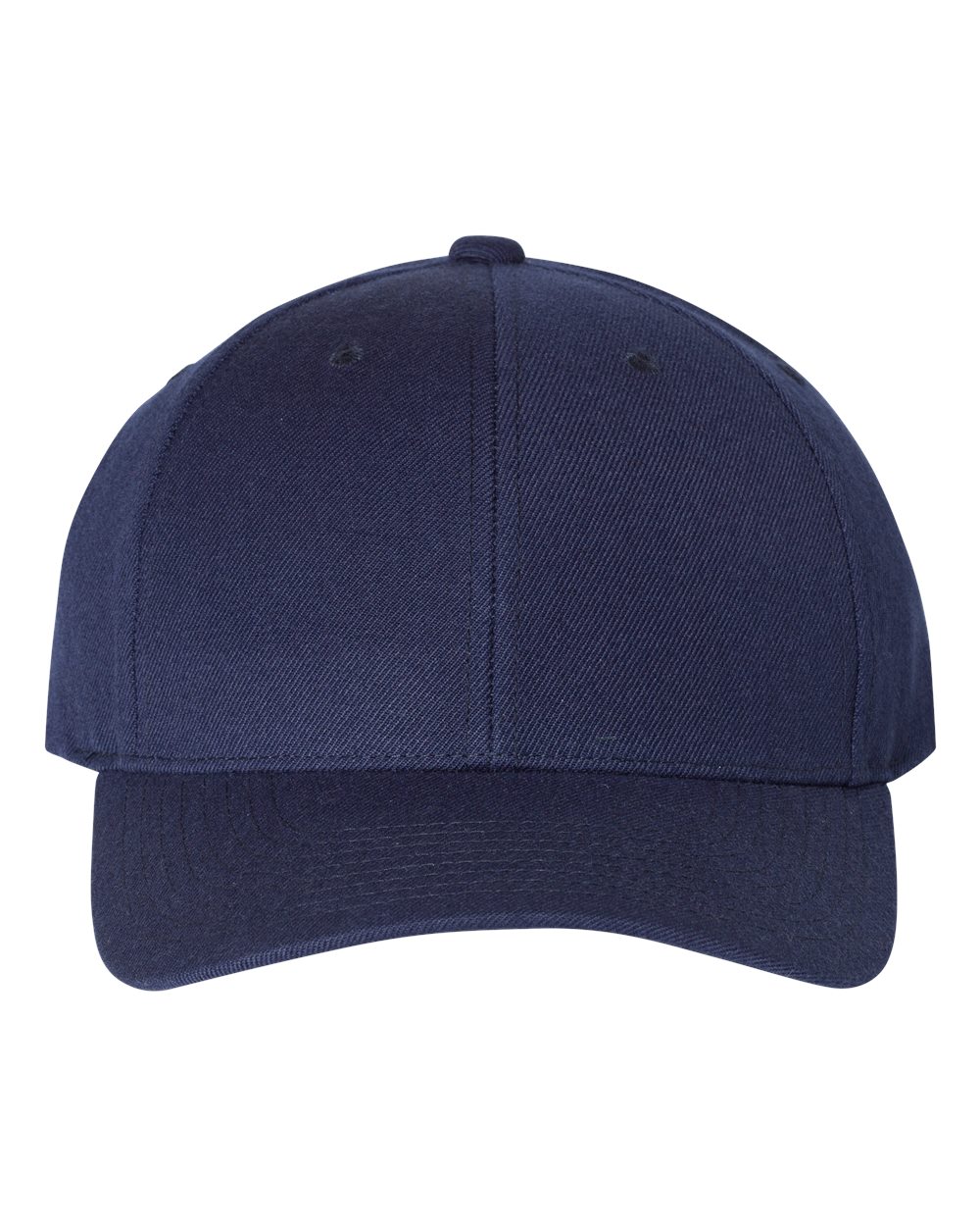 Front View of Navy Premium Curved Bill Snapback Cap - 6789M