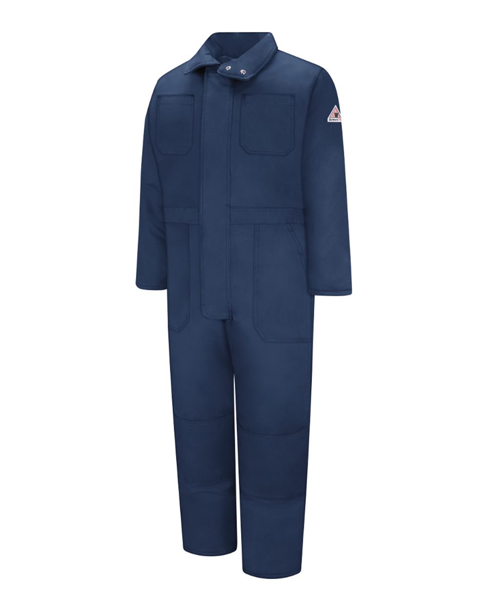 Front View of Navy Premium Insulated Coverall - EXCEL FR® ComforTouch - CLC8
