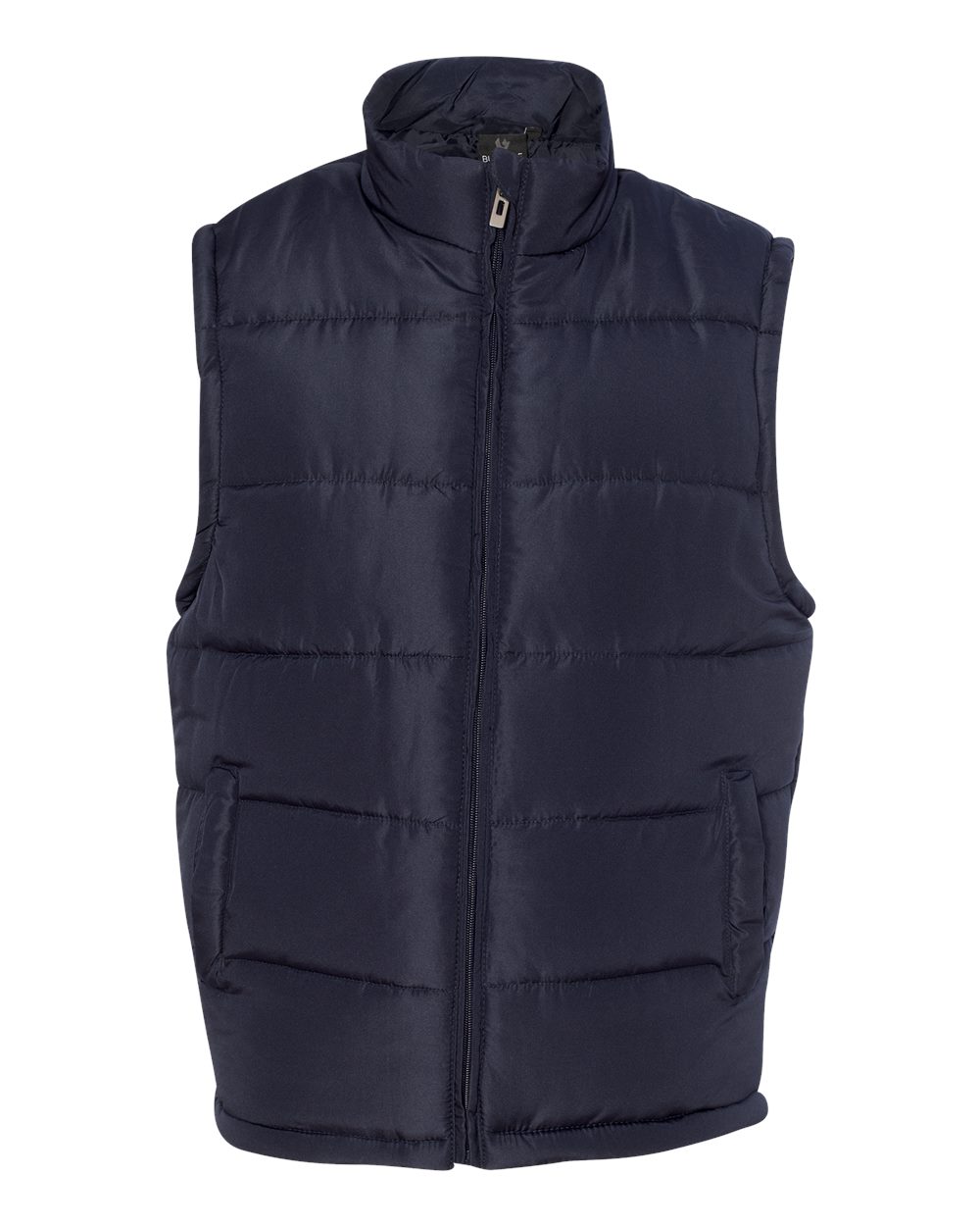 Front View of Navy Puffer Vest - 8700