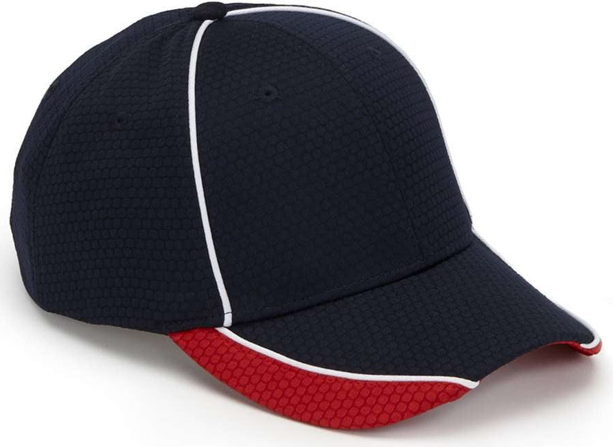 Front View of Navy/ Red/ White First String Cap - DP102