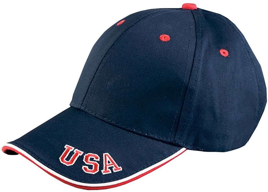 Front View of Navy/ Red/ White The National USA Cap - NT102