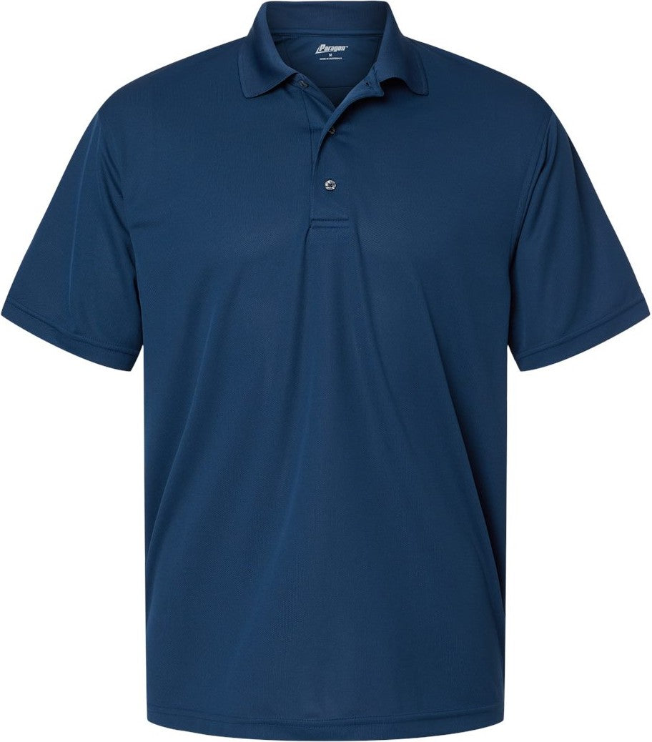 Front View of Navy Saratoga Performance Mini Mesh Polo - 100