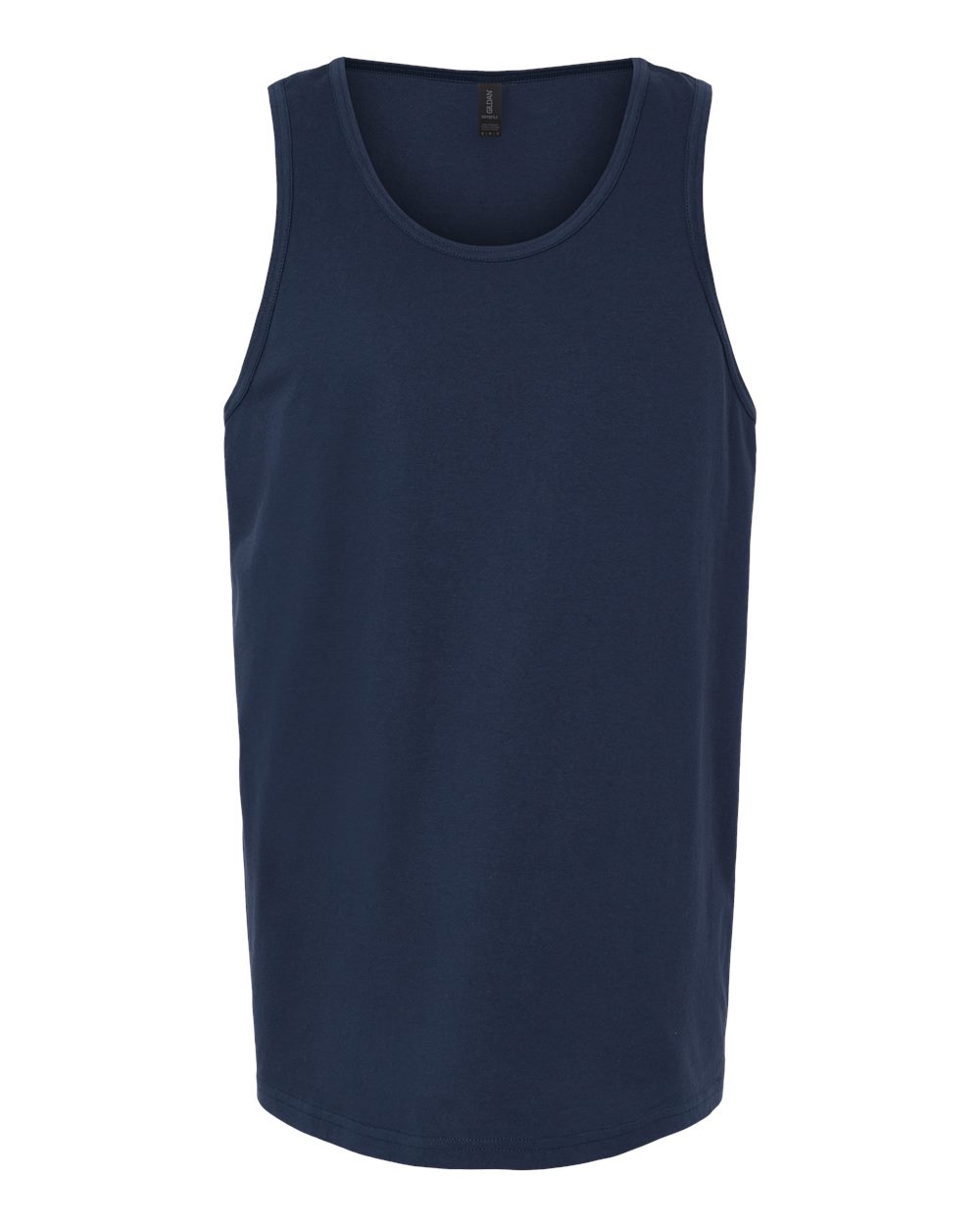 Front View of Navy Softstyle® Tank Top - 64200