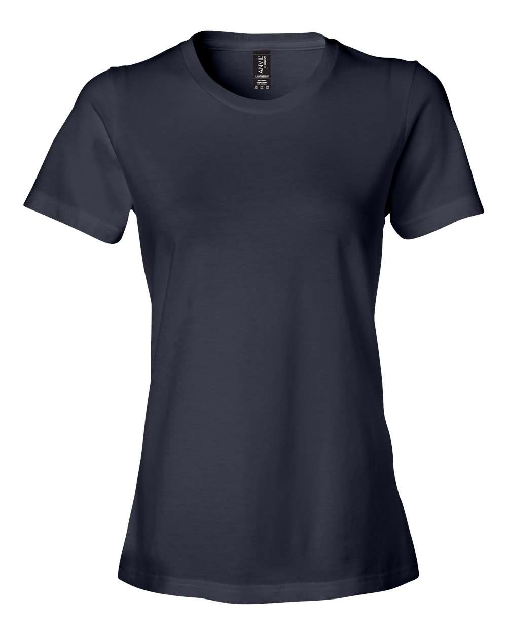 Front View of Navy Softstyle® Women’s Lightweight T-Shirt - 880