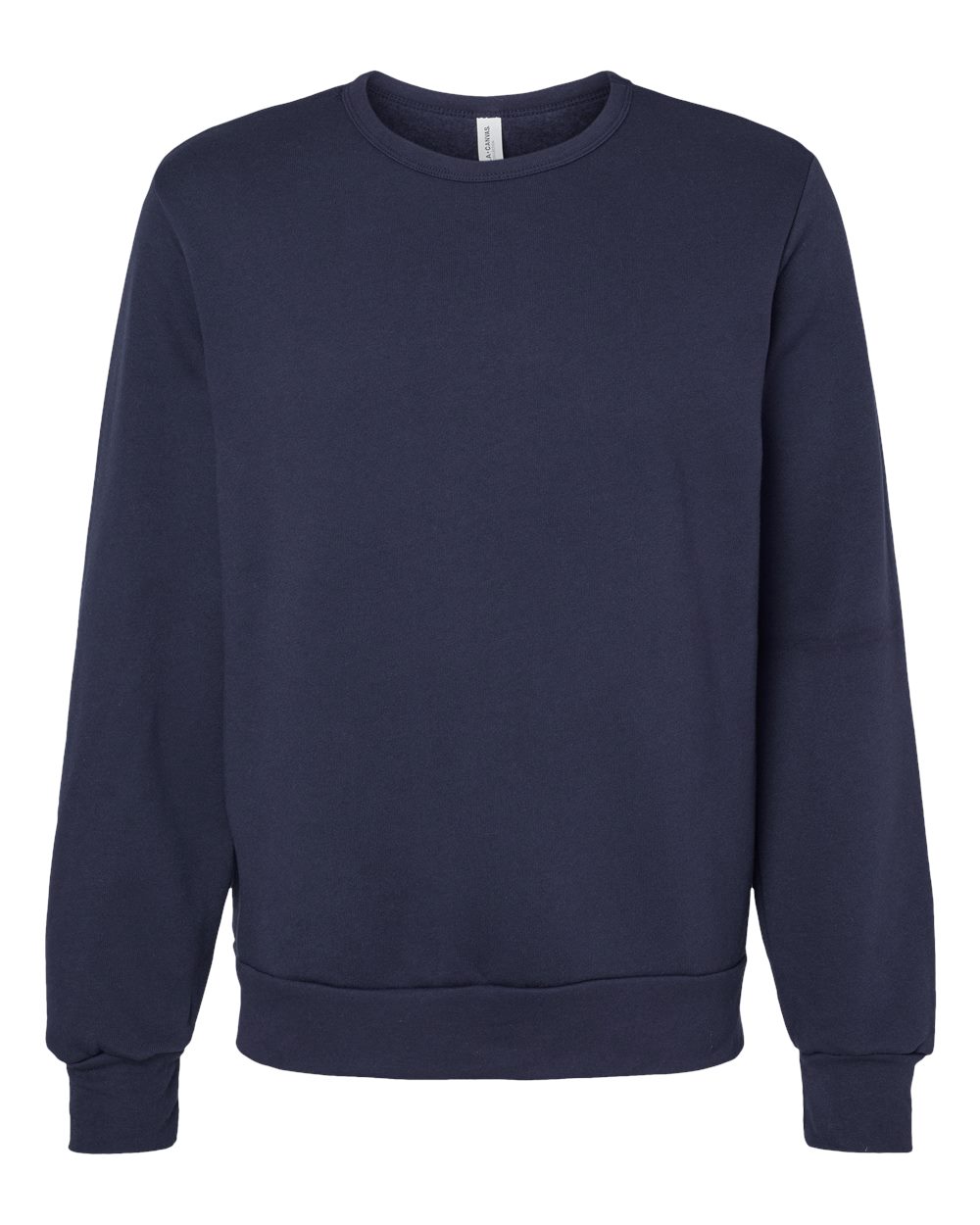 Front View of Navy Sponge Fleece Classic Crewneck Sweatshirt - 3911