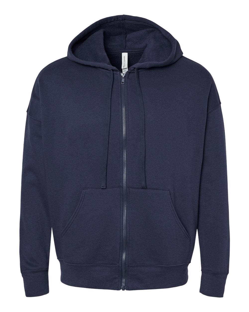 Front View of Navy Sponge Fleece DTM Full-Zip Hoodie - 3759
