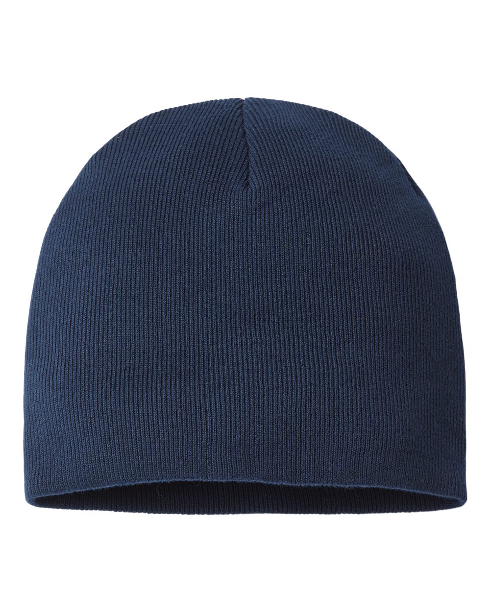 Front View of Navy Sustainable Beanie - YALA