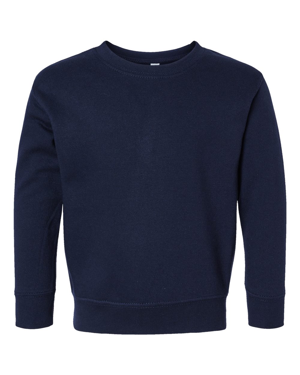 Front View of Navy Toddler Fleece Crewneck Sweatshirt - 3317