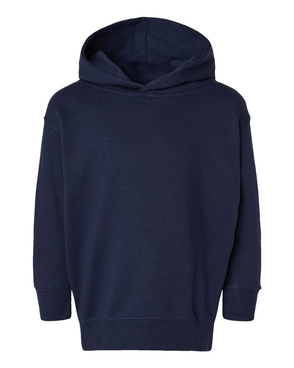 Front View of Navy Toddler Pullover Fleece Hoodie - 3326