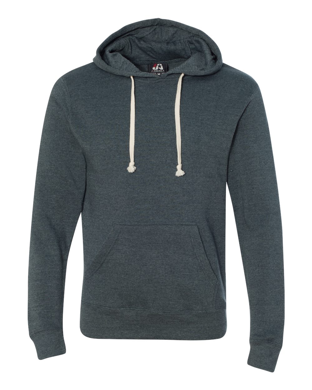Front View of Navy Triblend Triblend Fleece Hooded Sweatshirt - 8871