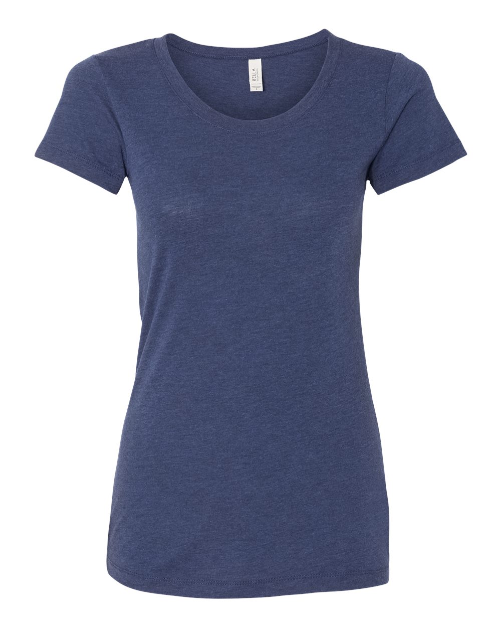 Front View of Navy Triblend Women's Triblend Tee - 8413