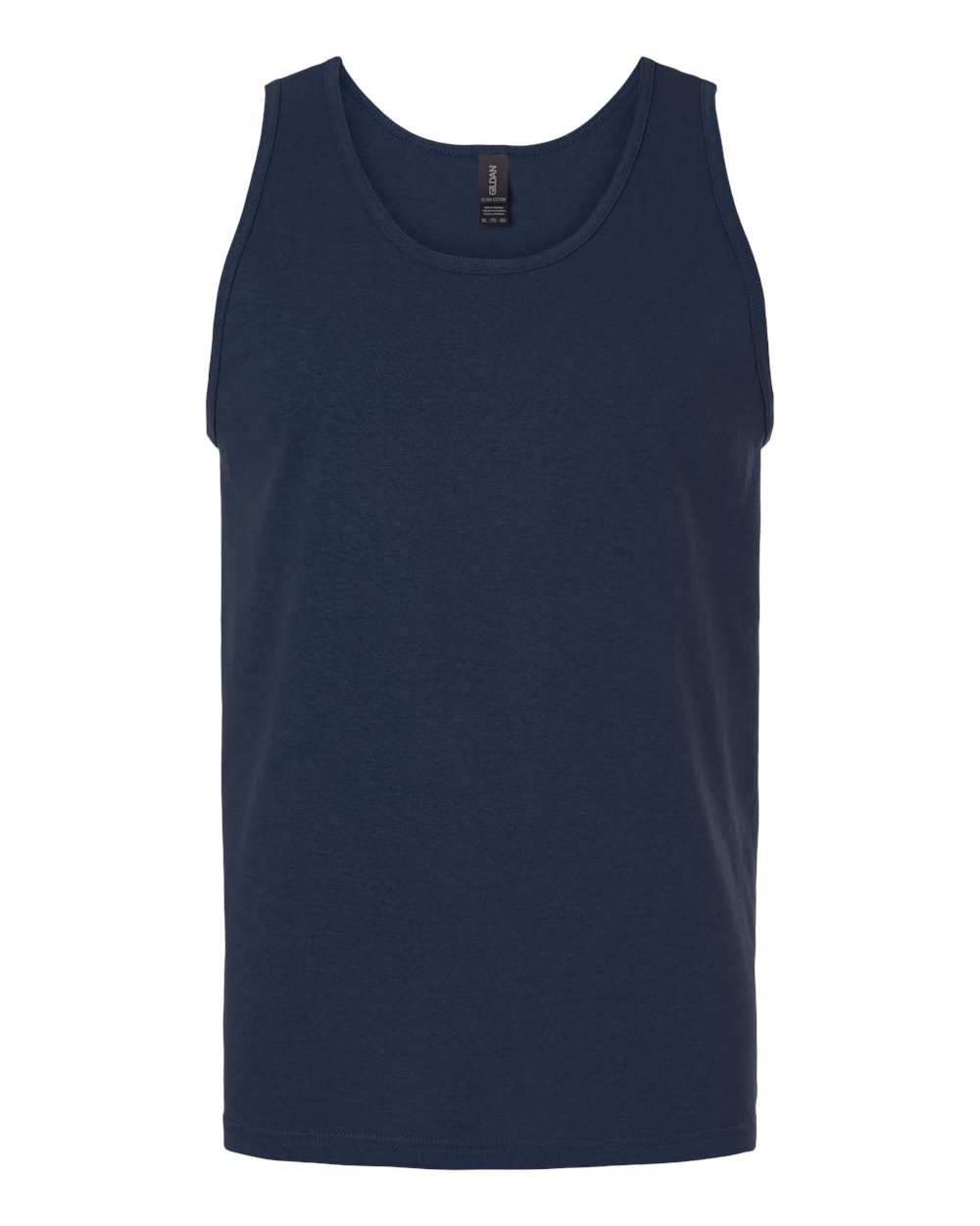 Front View of Navy Ultra Cotton® Tank Top - 2200
