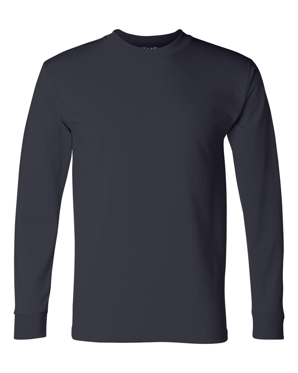 Front View of Navy Union-Made Long Sleeve T-Shirt - 2955
