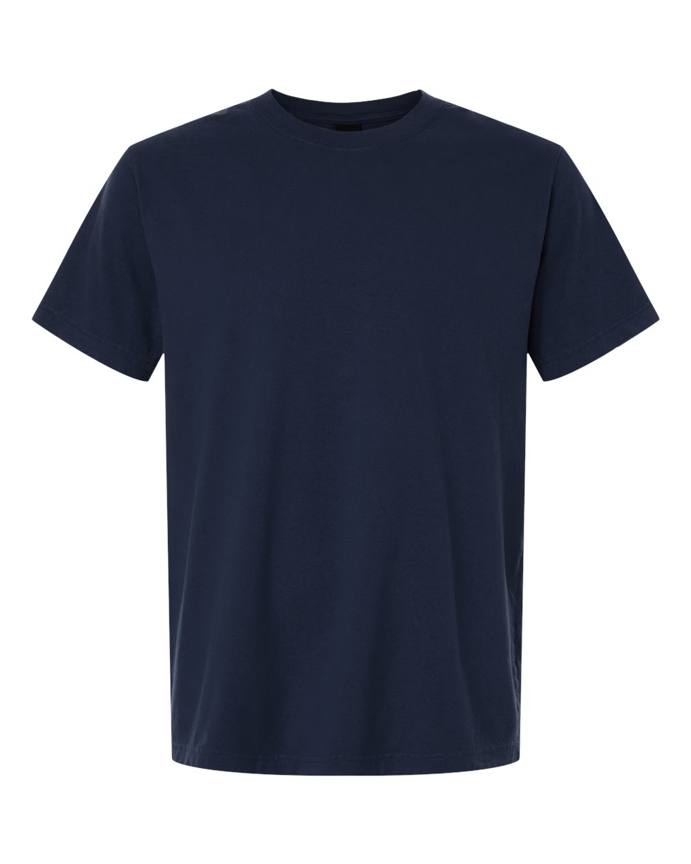 Front View of Navy Unisex Heavyweight Garment-Dyed Tee - 4810GD