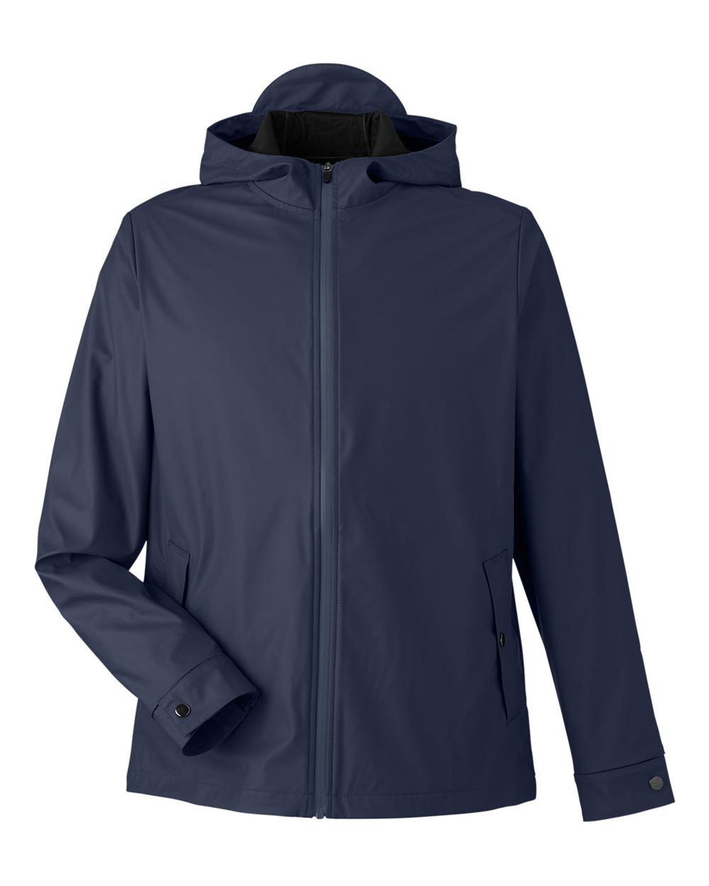 Front View of Navy Unisex New Classics® Prescott Rain Jacket - DG720