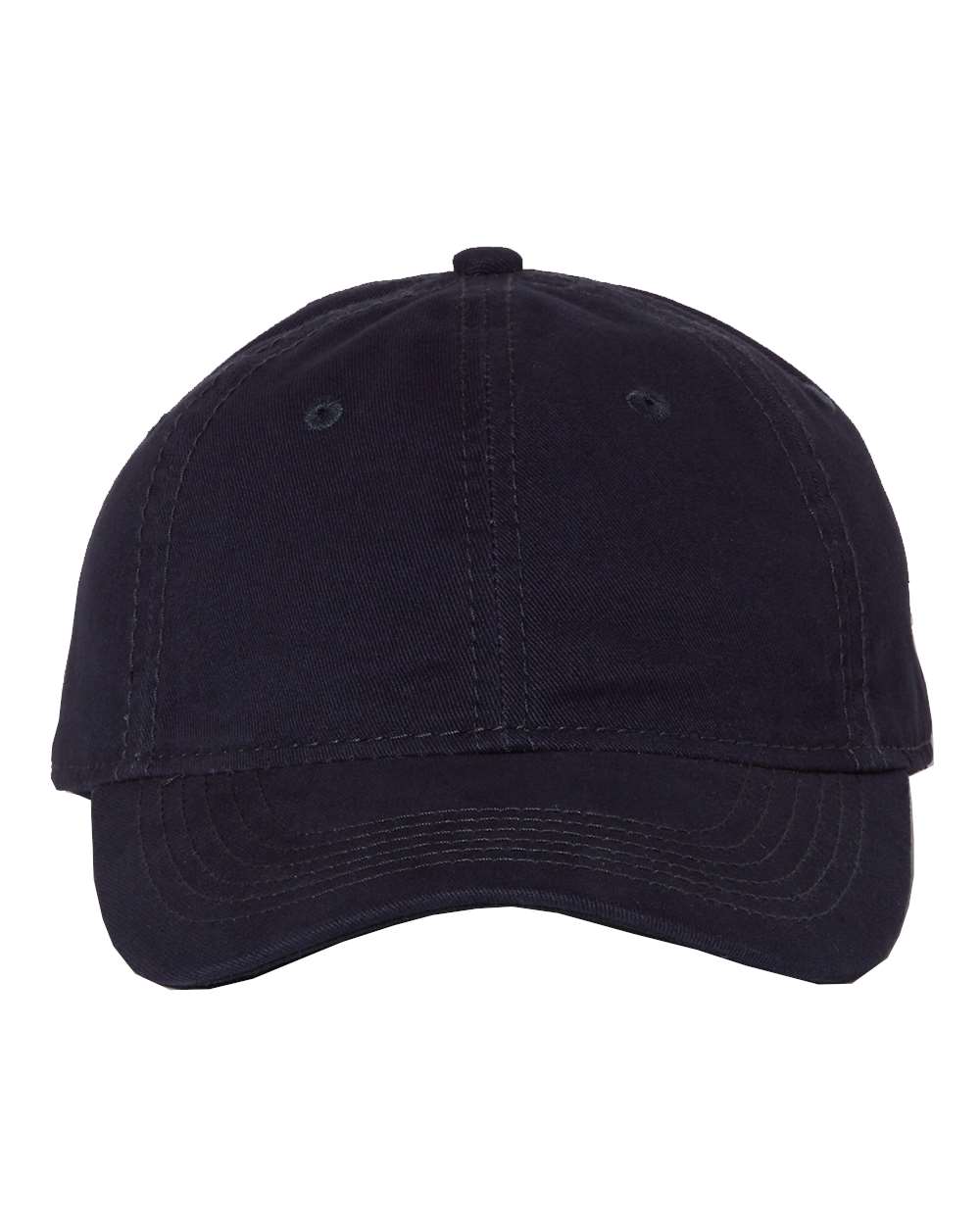Front View of Navy Unstructured Cap - AH35