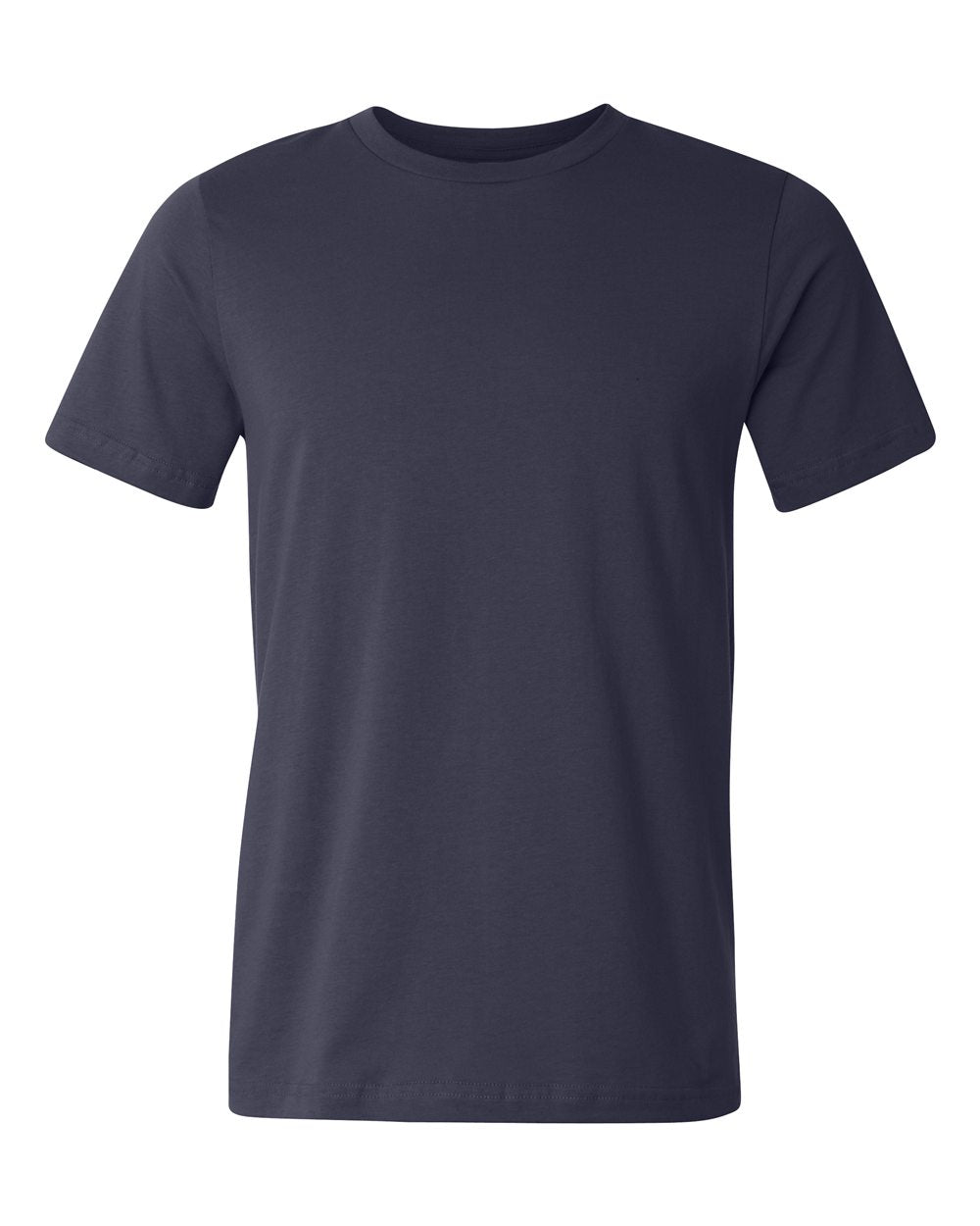 Front View of Navy USA-Made Jersey Tee - 3001U