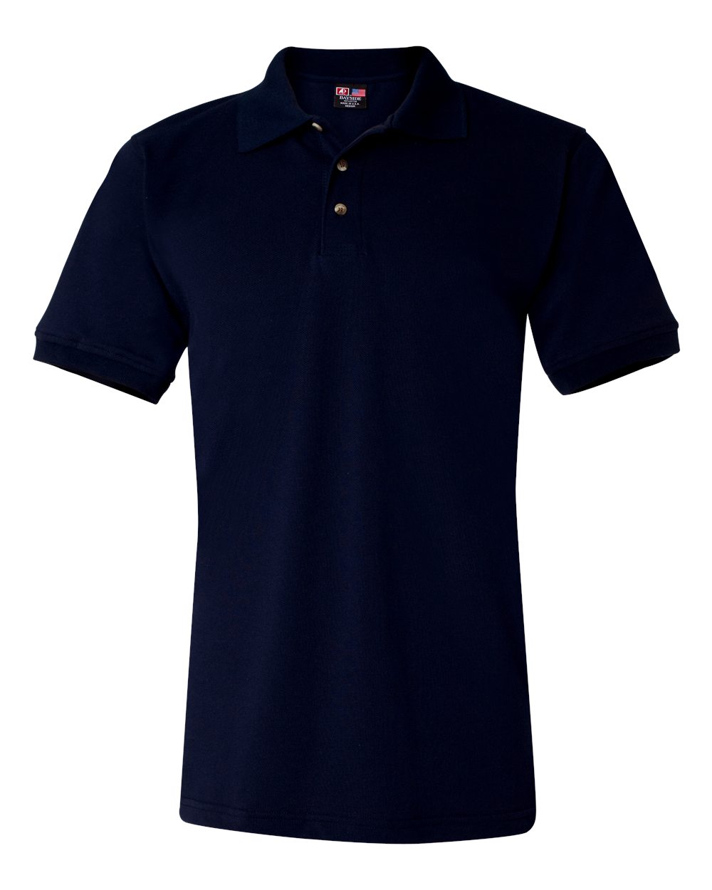 Front View of Navy USA-Made Polo - 1000