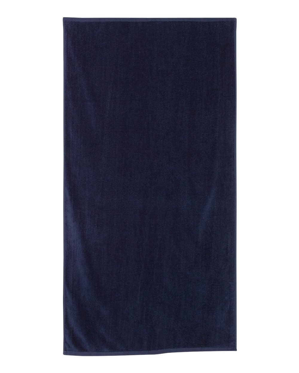 Front View of Navy Velour Beach Towel - QV3060