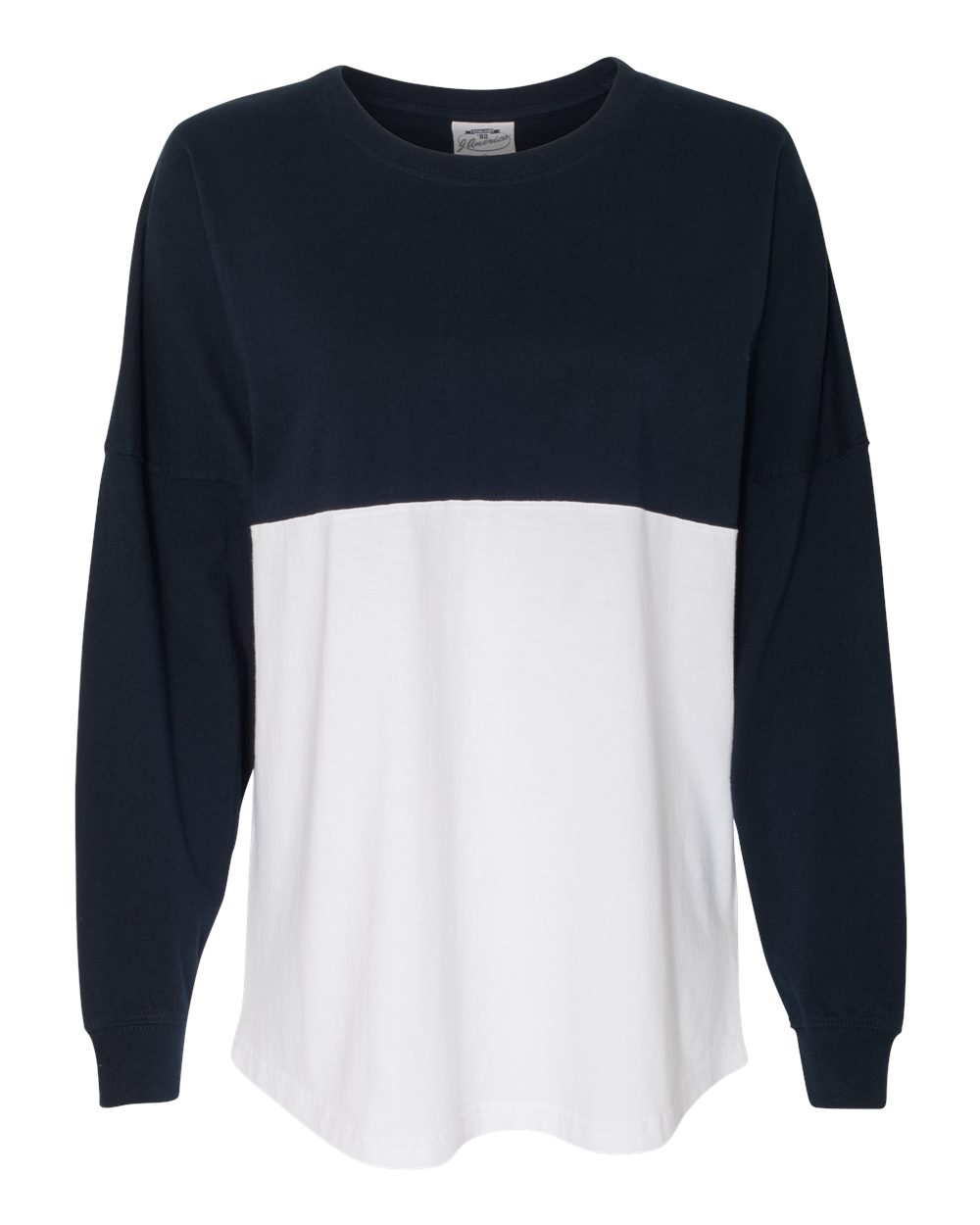 Front View of Navy/ White Game Day Jersey Long Sleeve T-Shirt - 8229