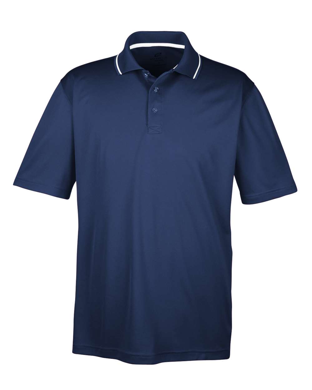 Front View of Navy/ White Men's Cool & Dry Sport Two-Tone Polo - 8406