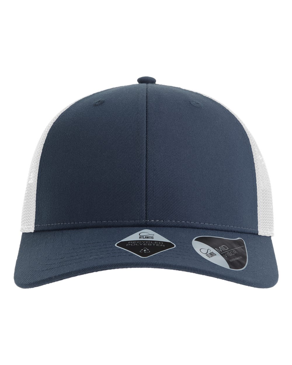 Front View of Navy/ White Sustainable Trucker Cap - BRYCE