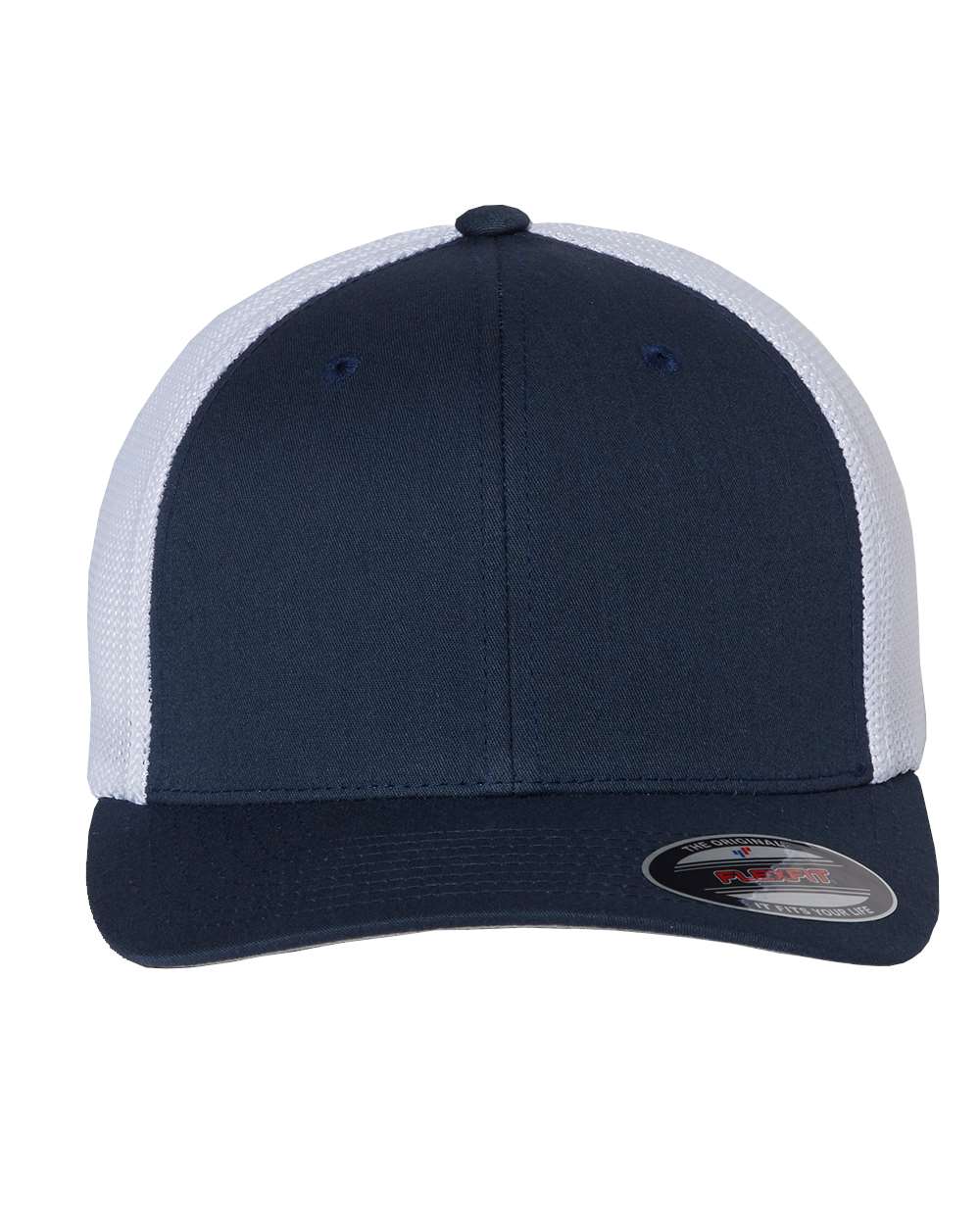 Front View of Navy/ White Trucker Cap - 6511