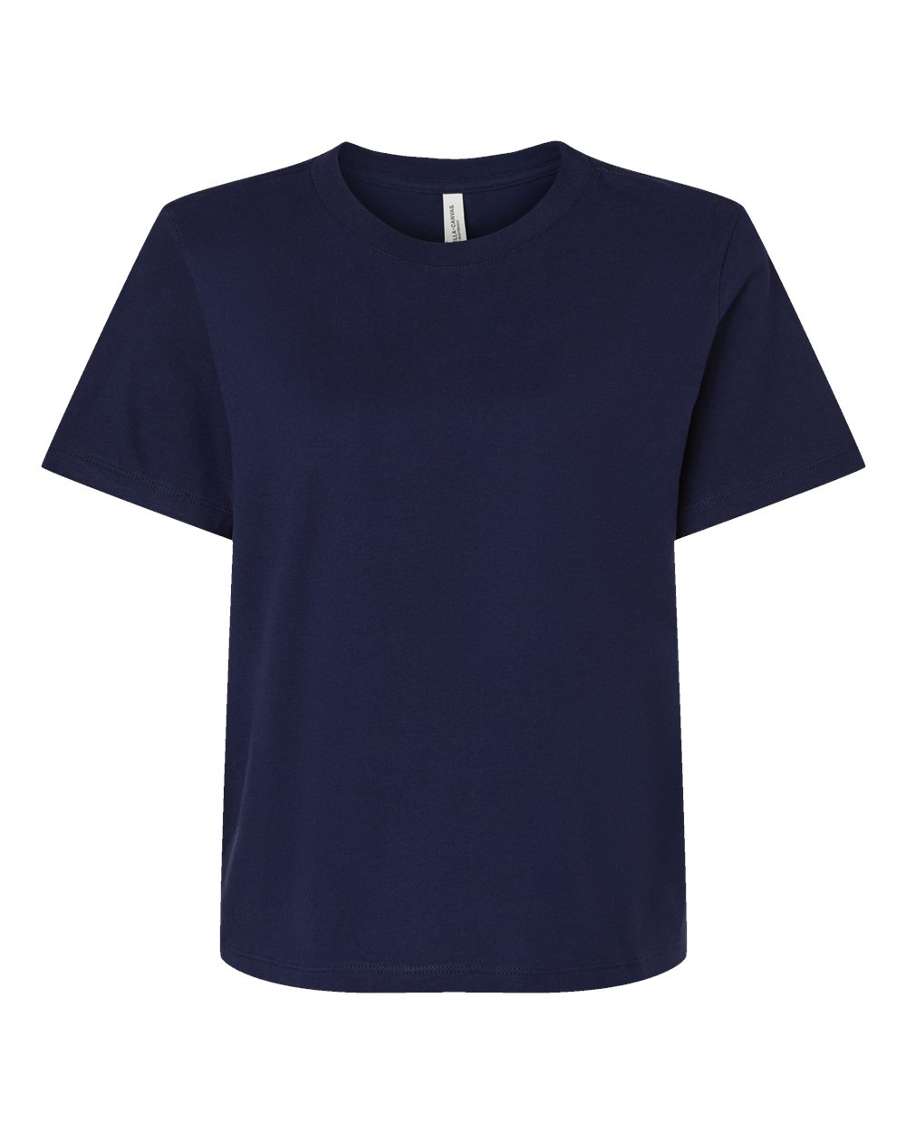 Front View of Navy Women's 6 oz Heavyweight Tee - 6110