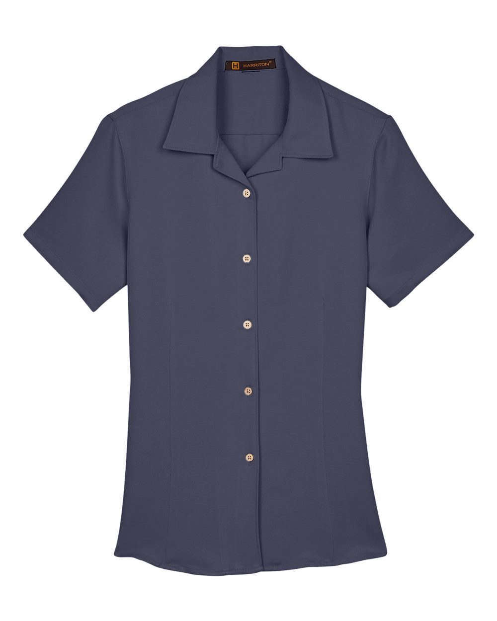 Front View of Navy Women's Bahama Cord Camp Shirt - M570W