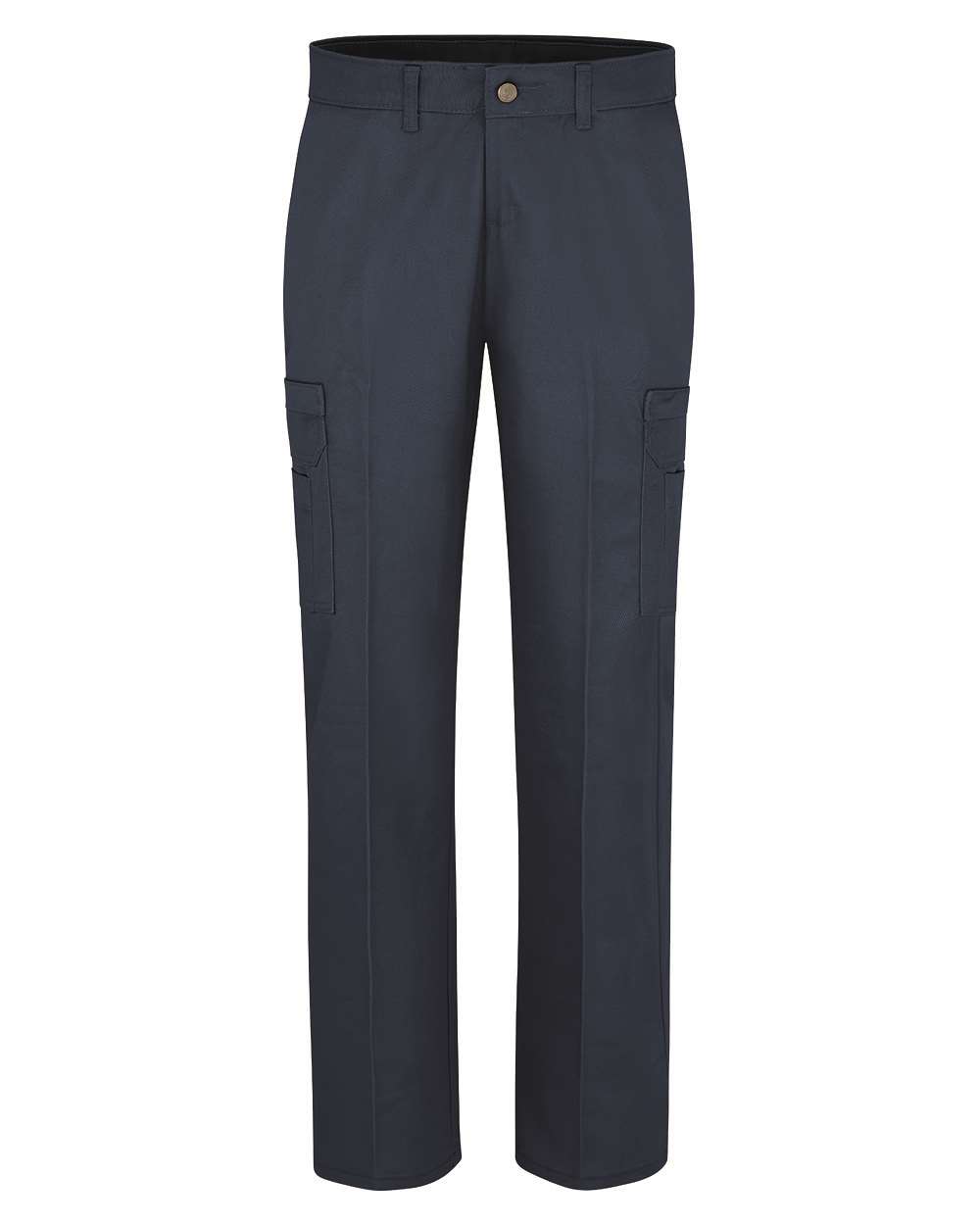 Front View of Navy Women's Cotton Cargo Pants - FP39