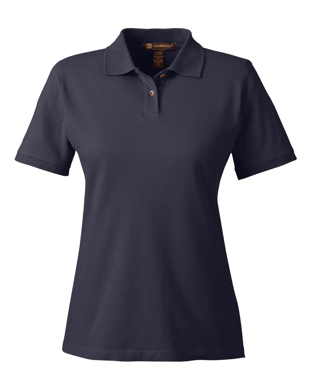 Front View of Navy Women's Cotton Polo - M200W