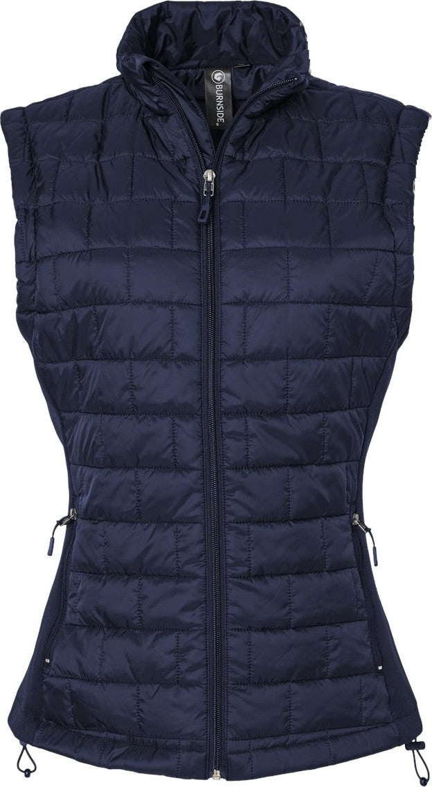 Front View of Navy Women's Elemental Puffer Vest - 5703