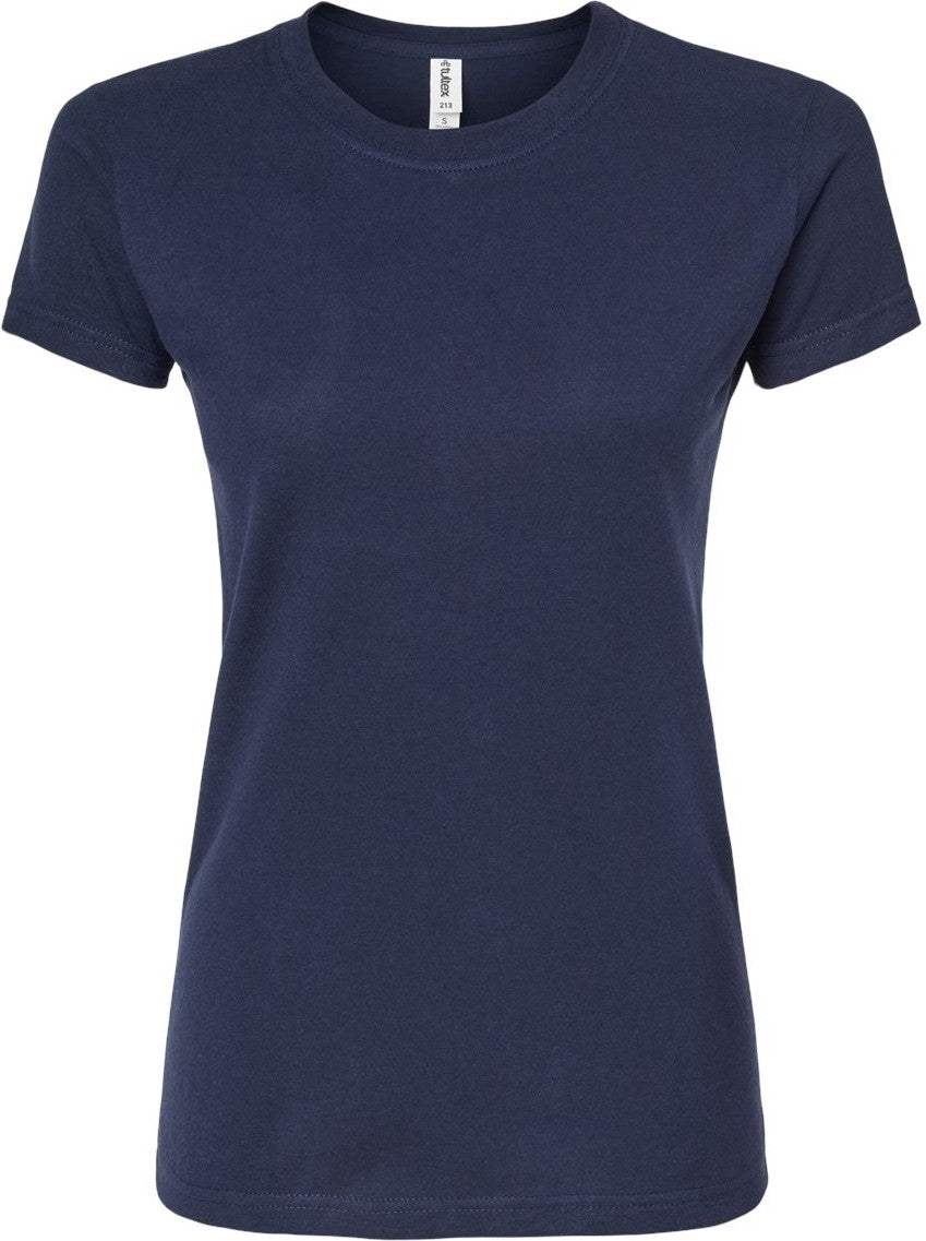 Front View of Navy Women's Fine Jersey Slim Fit T-Shirt - 213
