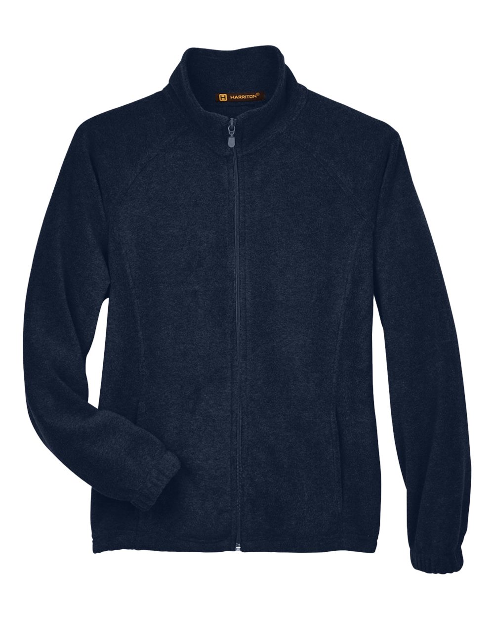 Front View of Navy Women's Full-Zip Fleece - M990W