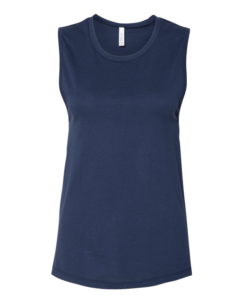 Front View of Navy Women's Jersey Muscle Tank - 6003