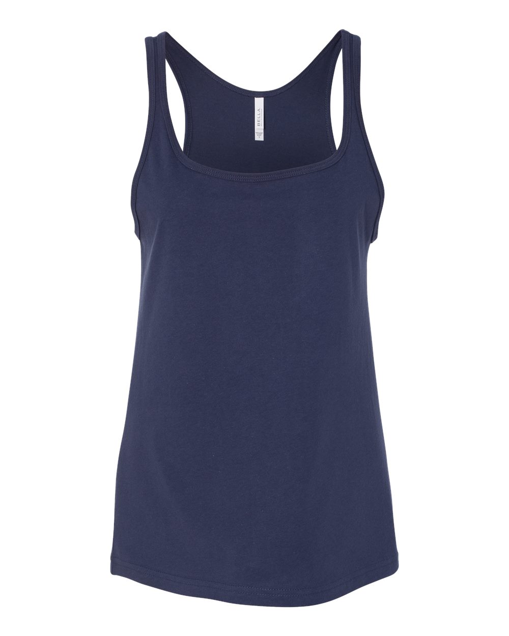 Front View of Navy Women’s Relaxed Jersey Tank - 6488