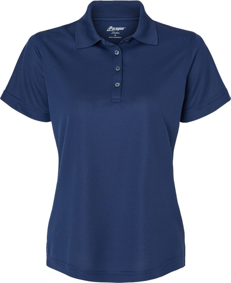 Front View of Navy Women's Saratoga Performance Mini Mesh Polo - 104