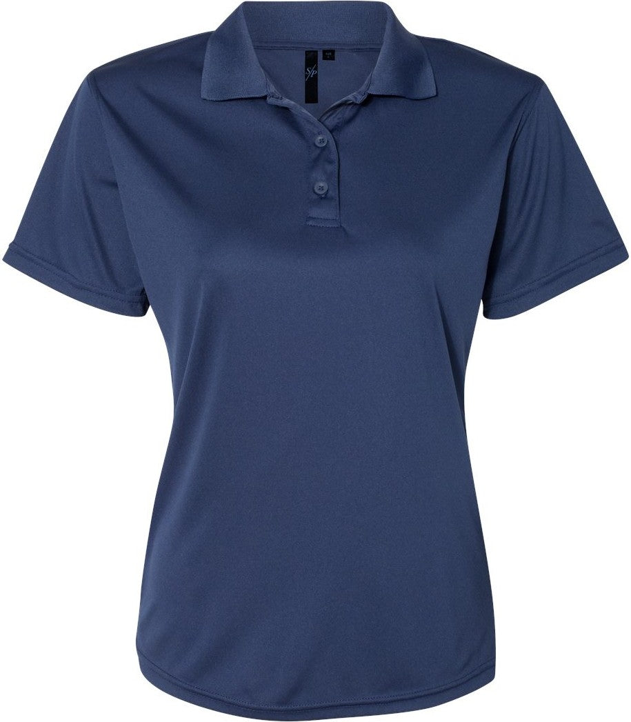 Front View of Navy Women's Value Polyester Polo - 5100