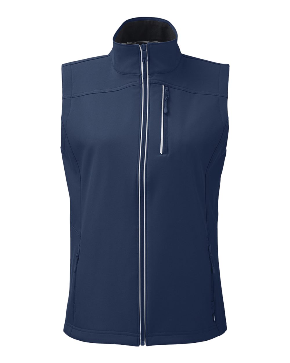 Front View of Navy Women's Wavestorm Soft Shell Vest - N17908