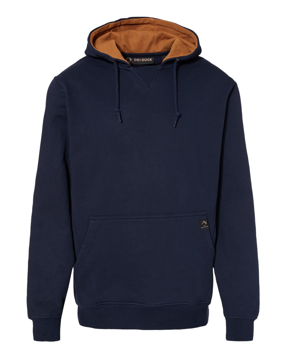 Front View of Navy Woodland Fleece Hooded Pullover - 7035